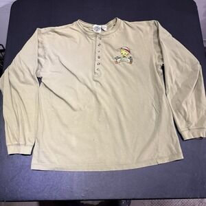 Looney Tunes Tweety Bird Safari Adventure Henley‎ Large Long Sleeve Shirt